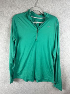 Nike Teal Green Dri-FIT Zip-Front Running Pullover Women's Size L